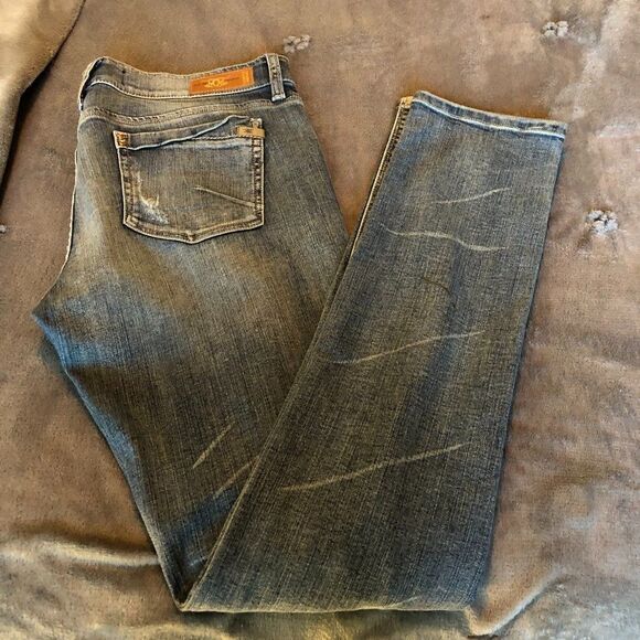 Divine Rights of Denim Jeans Distressed Medium Blue Wash Skinny size 31.  4 - Picture 1 of 6